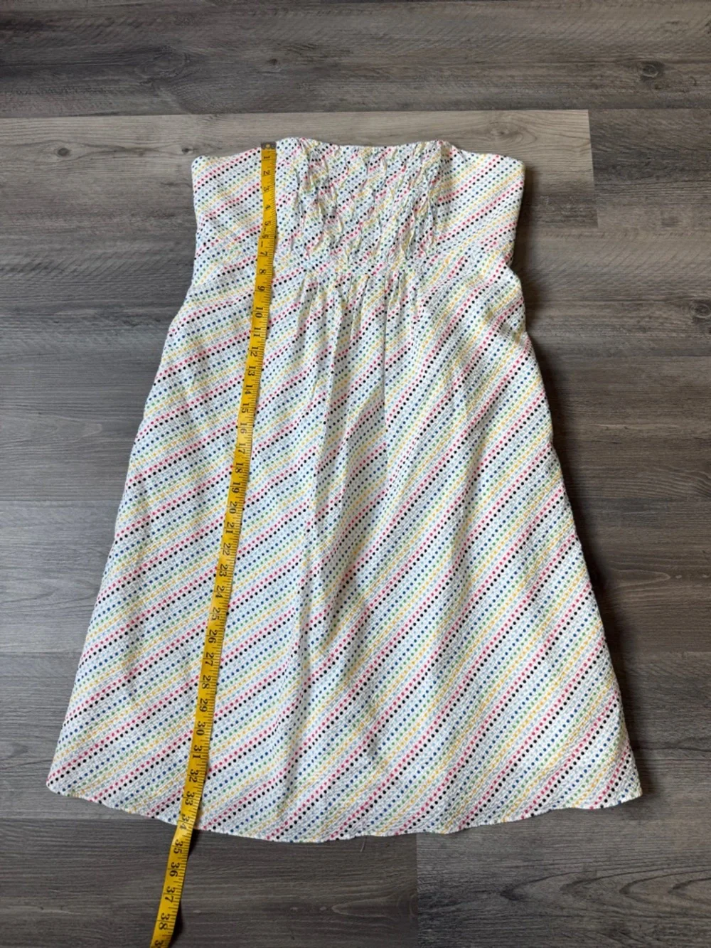 Lilly Pulitzer Gweneth Strapless Seersucker Dress Rainbow Dot White 14 - Picture 10 of 10